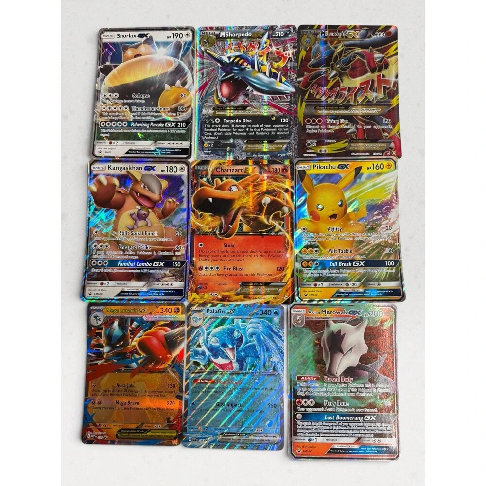 Lot of 9 Pokémon JUMBO OVERSIZED Promo Cards - Charizard, Pikachu, Snorlax EX GX